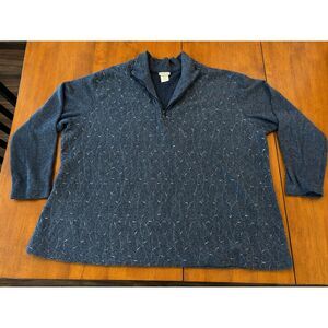 Bobbie Brooks Woman 26/28W Blue Gray Quarter Zip Pullover